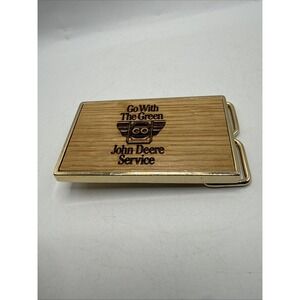 Vintage 1986 John Deere & Company Service Go With The Green Wood Belt Buckle